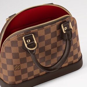Louis Vuitton Brown and Red Checkered Satchel